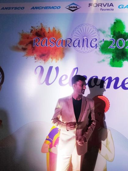 Posing at the welcome backdrop for the Anand Group event. I always make it a point to arrive early and soak in the atmosphere.