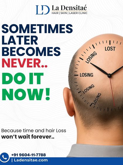 Sometimes later becomes never. This post is a direct call to action, reminding potential patients that time and hair loss won't wait forever. The time to act is now.