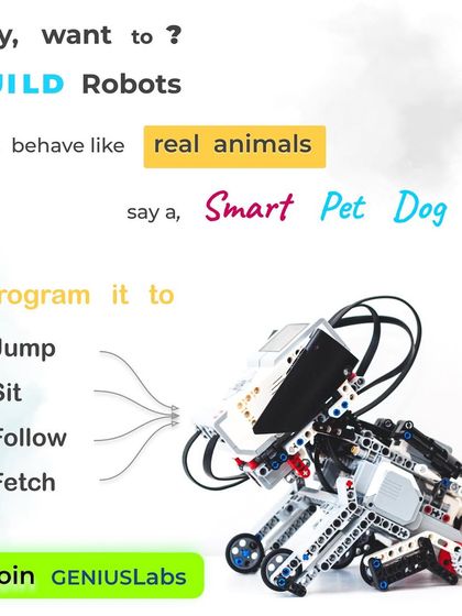 Meet RoboPaw, our smart pet dog built with LEGO robotics. Students can program it to perform commands like jump, sit, follow, and fetch, combining their love for pets with a passion for technology.
