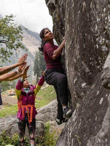 We're just girls supporting girls. Climbing brings strangers together and turns them into a team, and we think that's pretty magical.