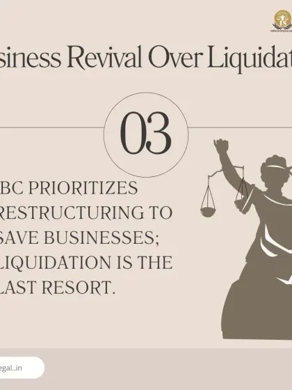 The primary goal of the IBC is business revival, not liquidation. The code prioritizes restructuring and resolution plans to save viable businesses, with liquidation being the last resort.