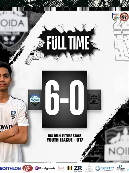 A dominant 6-0 win for our U17 team in the Delhi Youth League. This scorecard reflects our team's comprehensive performance.