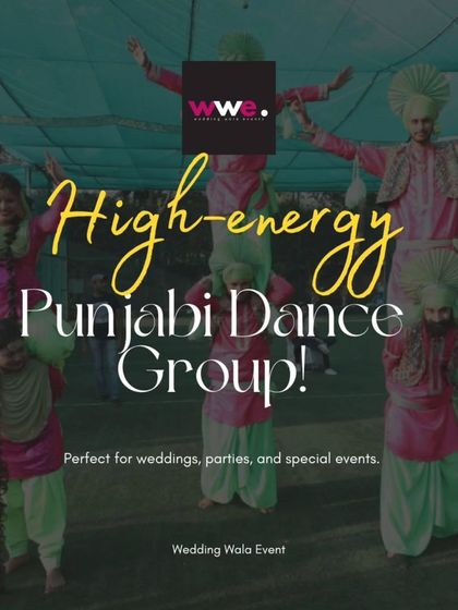 A fun shot of our Punjabi dance group, perfect for bringing high energy to weddings, parties, and special events.