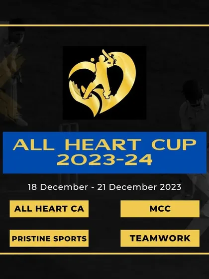 Announcing the All Heart Cup 2023-24, a 40-over tournament featuring top teams from Mumbai to provide our players with high-quality match practice.