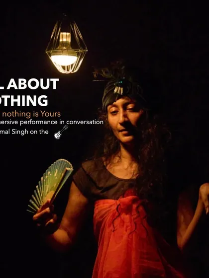 The poster for my solo performance "All About Nothing" and an introductory Butoh workshop. Both events are designed to explore the self, one through performance and the other through guided movement.