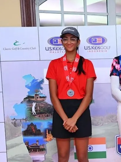 Naina Kapoor on the podium at the USKG tournament.