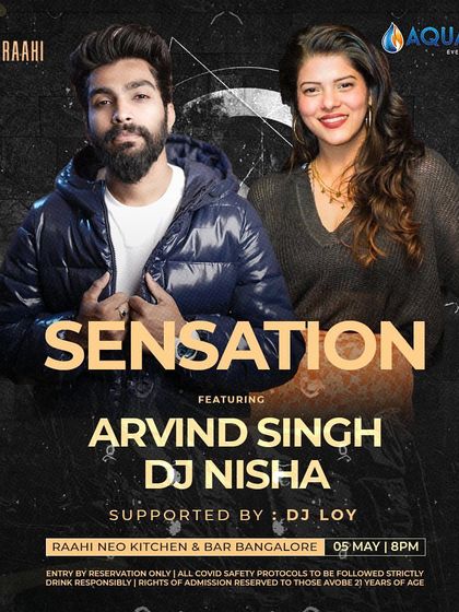 The poster for Sensation Friday at Raahi, where I performed alongside DJ Nisha.