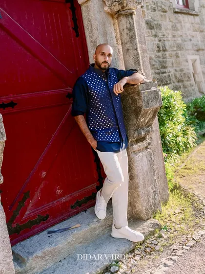 A portrait taken at a historic castle in Lisbon, Portugal. The architecture and scenery at these destination weddings add so much to the overall experience.