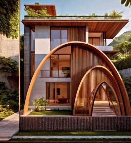 This upcoming villa celebrates the beauty of exposed concrete and the elegance of the arch. The design merges gracefully with the surrounding landscape, creating a home that feels both monumental and poetic.