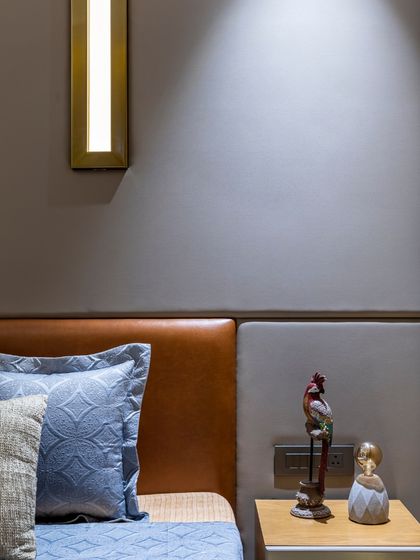 A detail shot of the bedside in the Filigree House, showing the mix of textures and the soft, ambient lighting. Every element is thoughtfully crafted to create a space of refined simplicity.