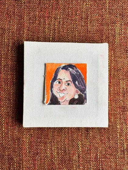 Another view of my tiny Sneha portrait.