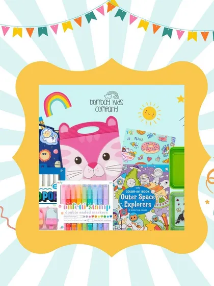 A sneak peek at a stationery and craft kit from one of our vendors. These curated boxes are filled with everything a child needs to get creative.