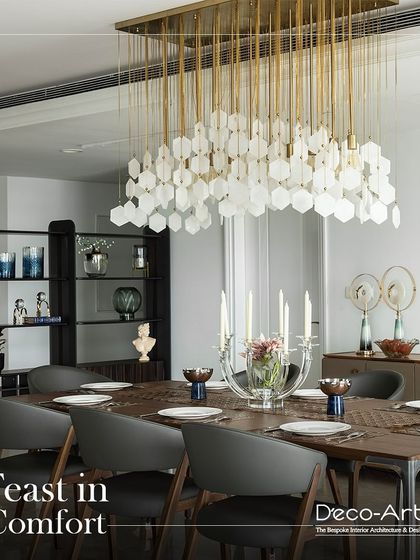 Dine in a space crafted to make every meal a comfortable and luxurious experience. The stunning chandelier and elegant table setting create the perfect blend of elegance and warmth.