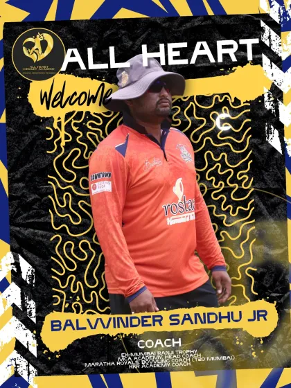 We are proud to have coaches like Balwinder Sandhu Jr. on our team. As a former Ranji player and coach for KKR Academy and MCA, his vast experience is a cornerstone of our bowling program.