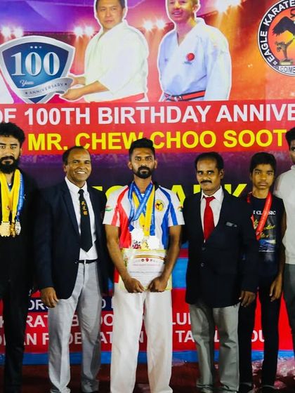 Our team celebrating our wins at the national championship. It was an honor to stand with these dedicated karatekas and our chief instructor.