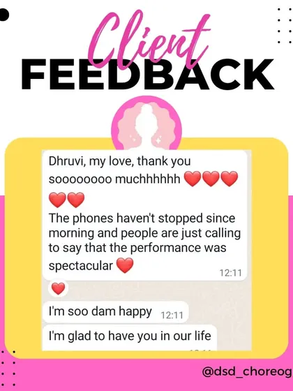 "The phones haven't stopped since morning and people are just calling to say that the performance was spectacular." This is the kind of reaction I aim for with every sangeet I choreograph.