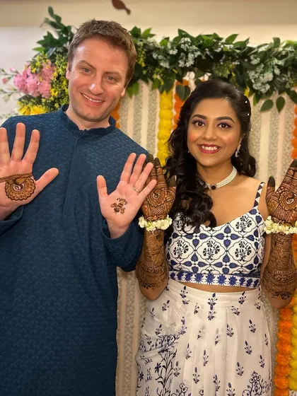 A special occasion deserves a special mehendi. It was a pleasure to create these designs for my beautiful bride Sneha and her groom, Vincent, for their multicultural celebration.