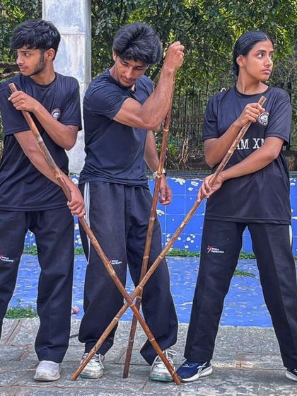 Another angle of my students and me during our weapons training session.