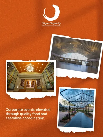 This collage shows the premium venues and seamless coordination we provide for corporate events. From grand banquet halls to elegant outdoor spaces, we ensure every aspect of your event is handled with professionalism.