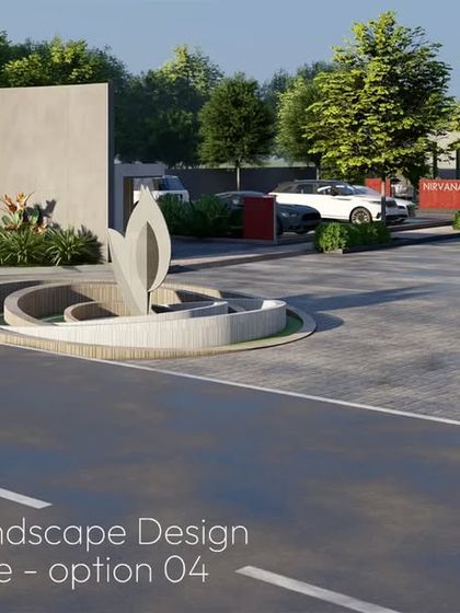 A third sculpture option for 'Nirvana', this time incorporating a water feature. This exploration shows how I consider combining elements like art and water to create a more dynamic and multi-sensory experience.