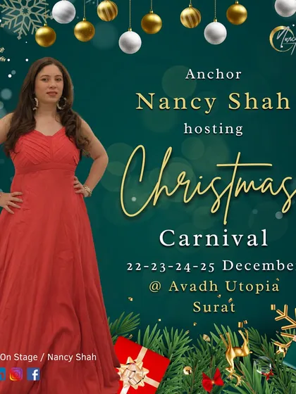 The official poster for the 4-day Christmas carnival I hosted in Surat.