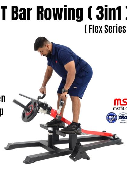 A demonstration of the open grip T-Bar row. This grip variation helps target the upper back and rear deltoids.