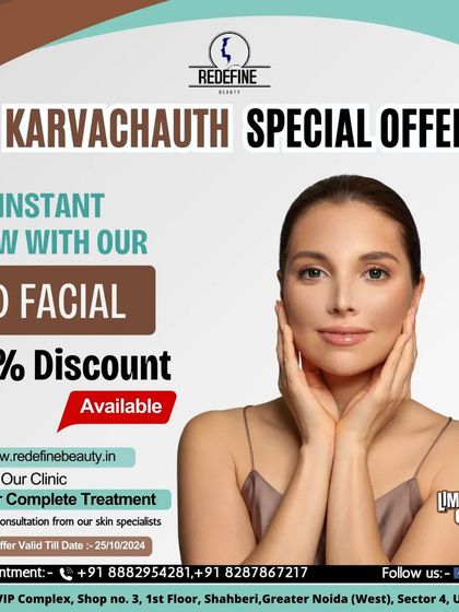 A Karvachauth special offer providing a discount on our 5D Facial. It's an excellent choice for anyone wanting an instant glow and tighter skin for a special occasion.