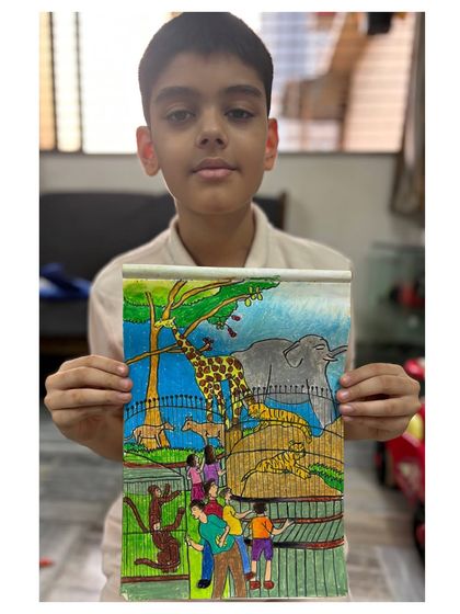 The 4th-grade student who created the detailed zoo memory drawing. This showcases the amazing progress students can make.