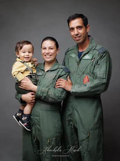 A portrait of pride, love, and service. It was an absolute honor to capture this family of Airforce pilots, creating a powerful and unique family heirloom.