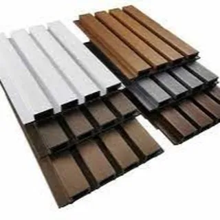 Samples of our WPC louvers in white, grey, and various wood tones, demonstrating the versatility of our collection.