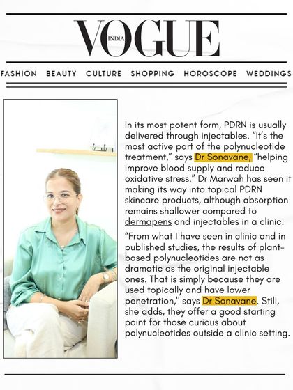 My Vogue India interview also covered the difference between injectable PDRN and topical products. While topicals are a good starting point, injectables deliver the active ingredient deeper for more dramatic, clinical results.