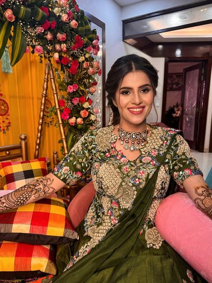 My doll is ready to get married. For her Mehendi, I gave her a fresh, happy look with a simple hairstyle, letting her smile be the main accessory.