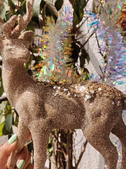 My Christmas decor collection includes everything from glittery reindeer and Santa-in-a-bauble ornaments to mini Christmas tree displays and festive lanterns.
