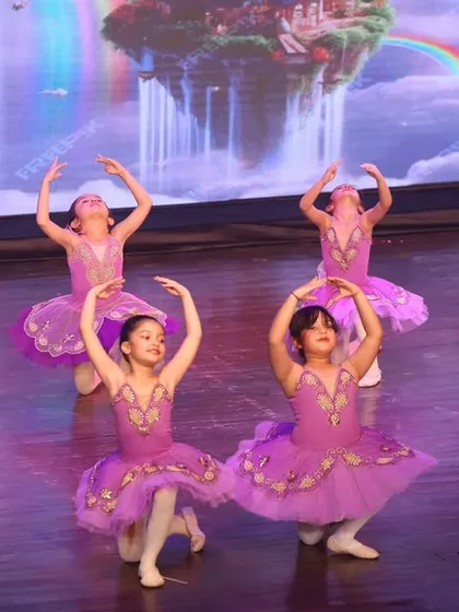 The enchanting ballet performance from our annual showcase. Dressed in beautiful purple tutus, our young dancers brought a storybook world to life with their coordinated movements and charming stage presence.