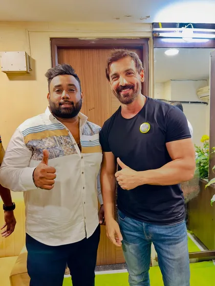 Another thumbs up with the amazing John Abraham. It was great to meet him.