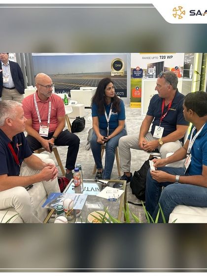 Our leadership team in a deep discussion with international partners at the RE+ Expo in Anaheim.