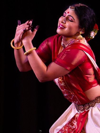 A photo from a very special performance, radiating the joy of being on stage. This was for my first solo recital with the ICCR under their Horizon Series.