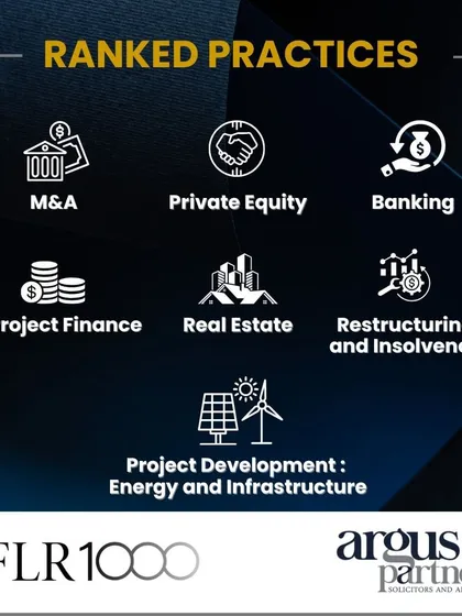 Our firm's expertise has been ranked by IFLR1000 across seven key practice areas, including M&A, Private Equity, Banking, and Restructuring.