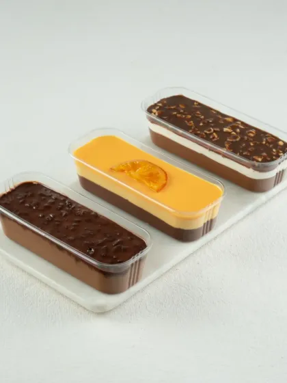 Our Crème Del-a Crème desserts are soft, creamy, and full of flavour. This set of three is the perfect dessert fix for any craving.