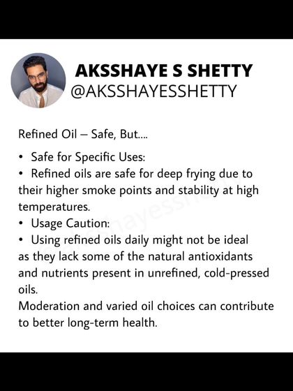 Refined oils are safe for deep frying due to their high smoke point, and FSSAI regulates them strictly. However, for daily use, a variety of oils, including cold-pressed, is better for long-term health.