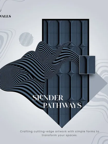 'Slender Pathways'. We crafted this cutting-edge artwork with simple forms to transform your space. The repeating shapes encapsulate the spirit of minimalism for an upscale and refined appearance.