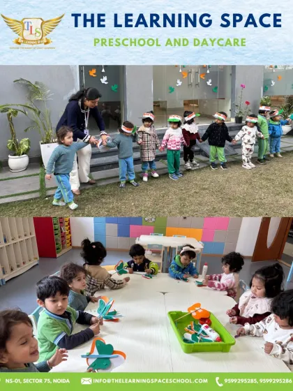 A collage of our Republic Day celebrations, from the outdoor parade to indoor craft activities. We provide a variety of ways for children to connect with the national festival.