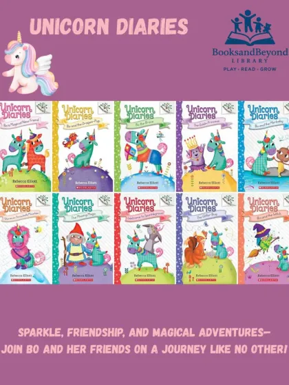 Sparkle, friendship, and magical adventures await in the "Unicorn Diaries." Join Bo Tinseltail and her friends on a journey of teamwork, courage, and believing in yourself. Perfect for early readers who love a little magic.