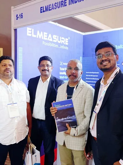 Our team with a partner at the IEEMA MEP Consultants Meet in Kochi. We highlighted our end-to-end digitalization approach for energy infrastructure.