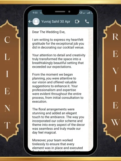 This wonderful feedback from a client highlights my commitment to creativity and attention to detail. Reading messages like this is the ultimate reward for the passion I pour into my work.
