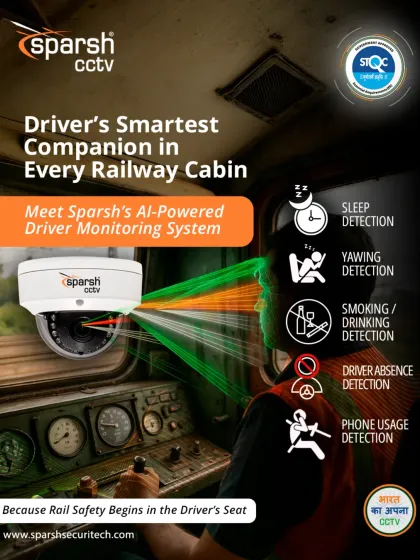My AI-powered Driver Monitoring System is a smart companion in every railway cabin, enhancing passenger safety by detecting driver fatigue, distraction, or absence in real-time. This is how I ensure that rail safety begins right in the driver's seat, using intelligent technology built for India's railways.