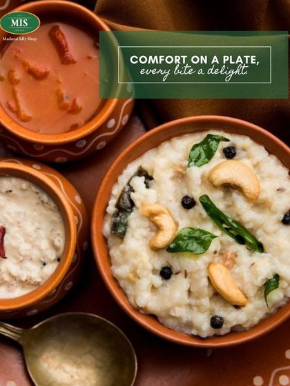 Classic Pongal mornings are here to stay. Enjoy this steamy, ghee-loaded bliss in a bowl, served with our traditional chutneys.