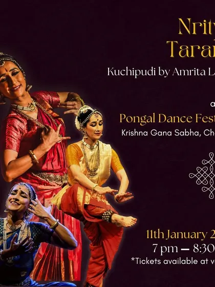 The poster for my solo production 'Nritya Tarang' at the Krishna Gana Sabha's Pongal Dance Festival in Chennai.