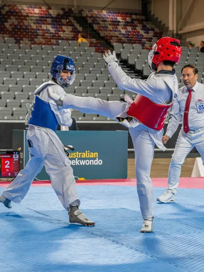 "I love this game because every kick I throw, it hurts...!" A powerful action shot of para-athlete Mohit Singh during a competitive match.