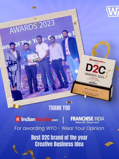 I am honored to be recognized as the Best D2C Brand of the year for Creative Business Idea by IndianRetailer.com and Franchise India.
